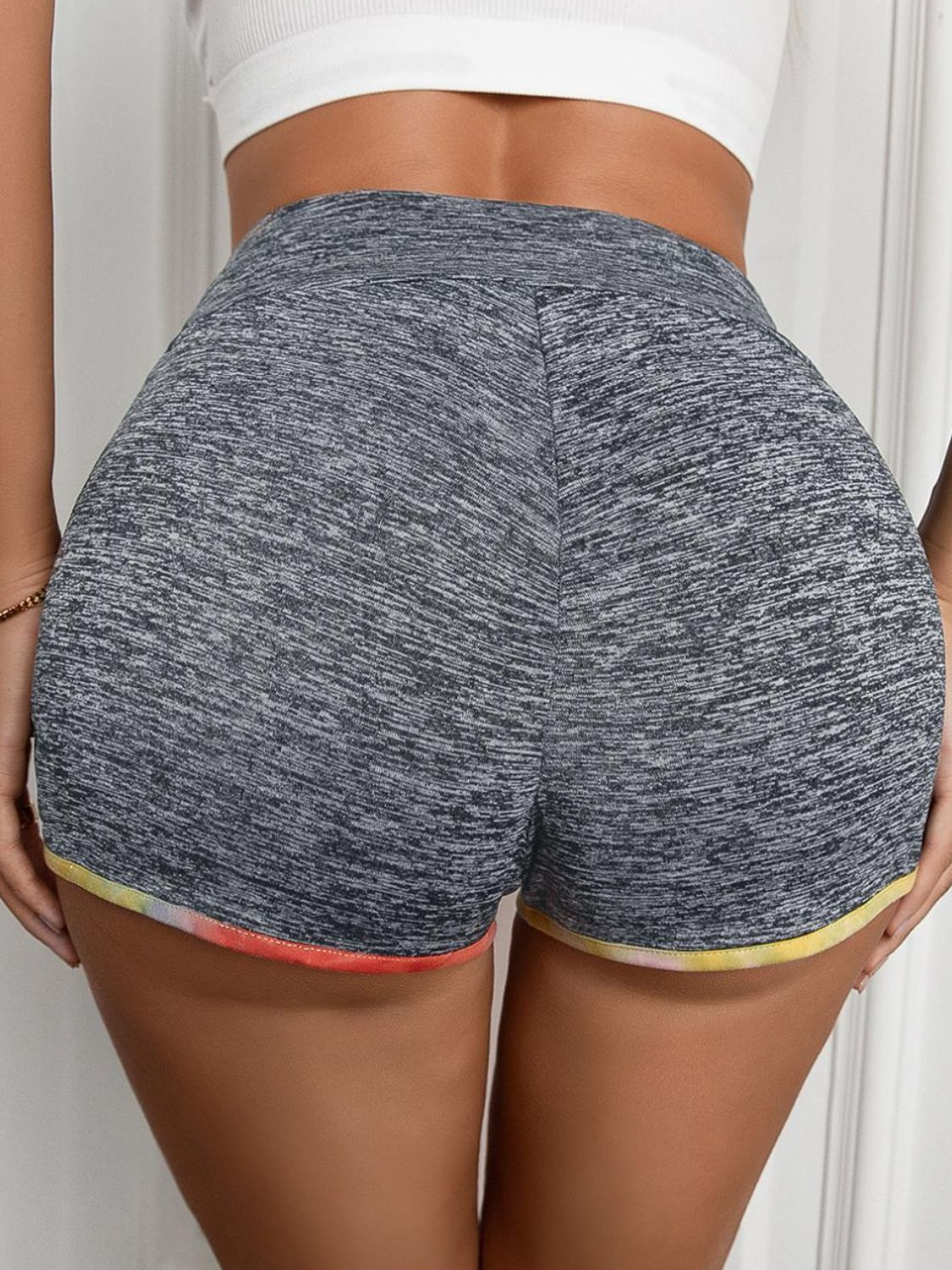 Heathered Wide Waistband Shorts - FunkyPeacockStore (Store description)