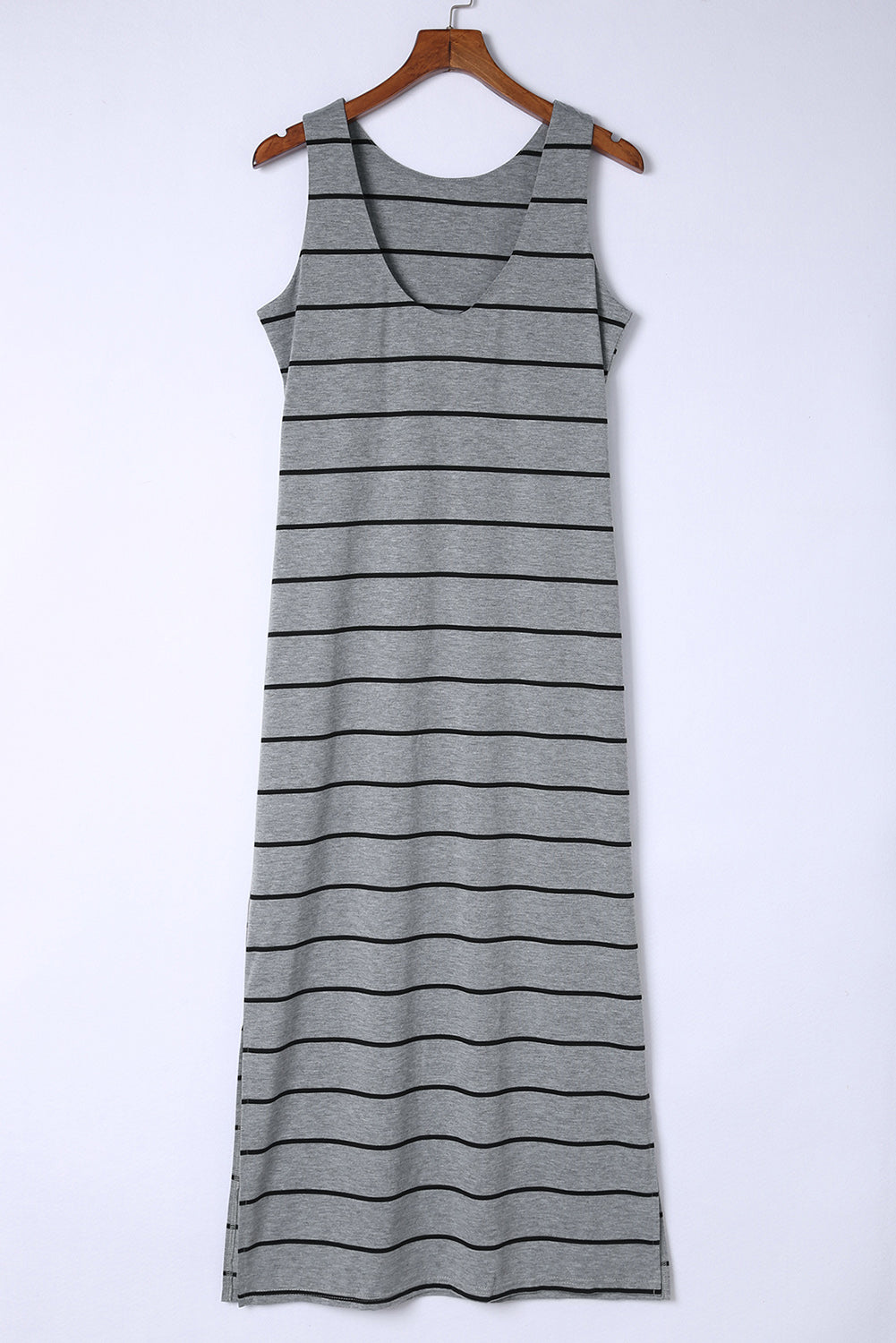 Striped Slit Sleeveless Maxi Dress - FunkyPeacockStore (Store description)