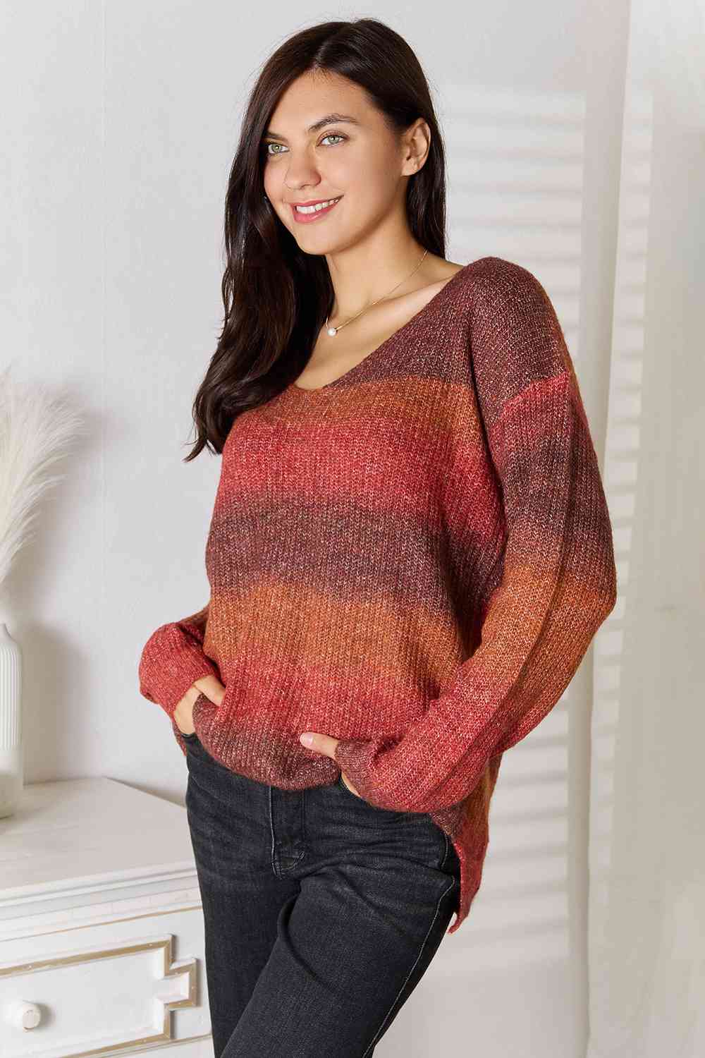 Gradient V-Neck Sweater - FunkyPeacockStore (Store description)