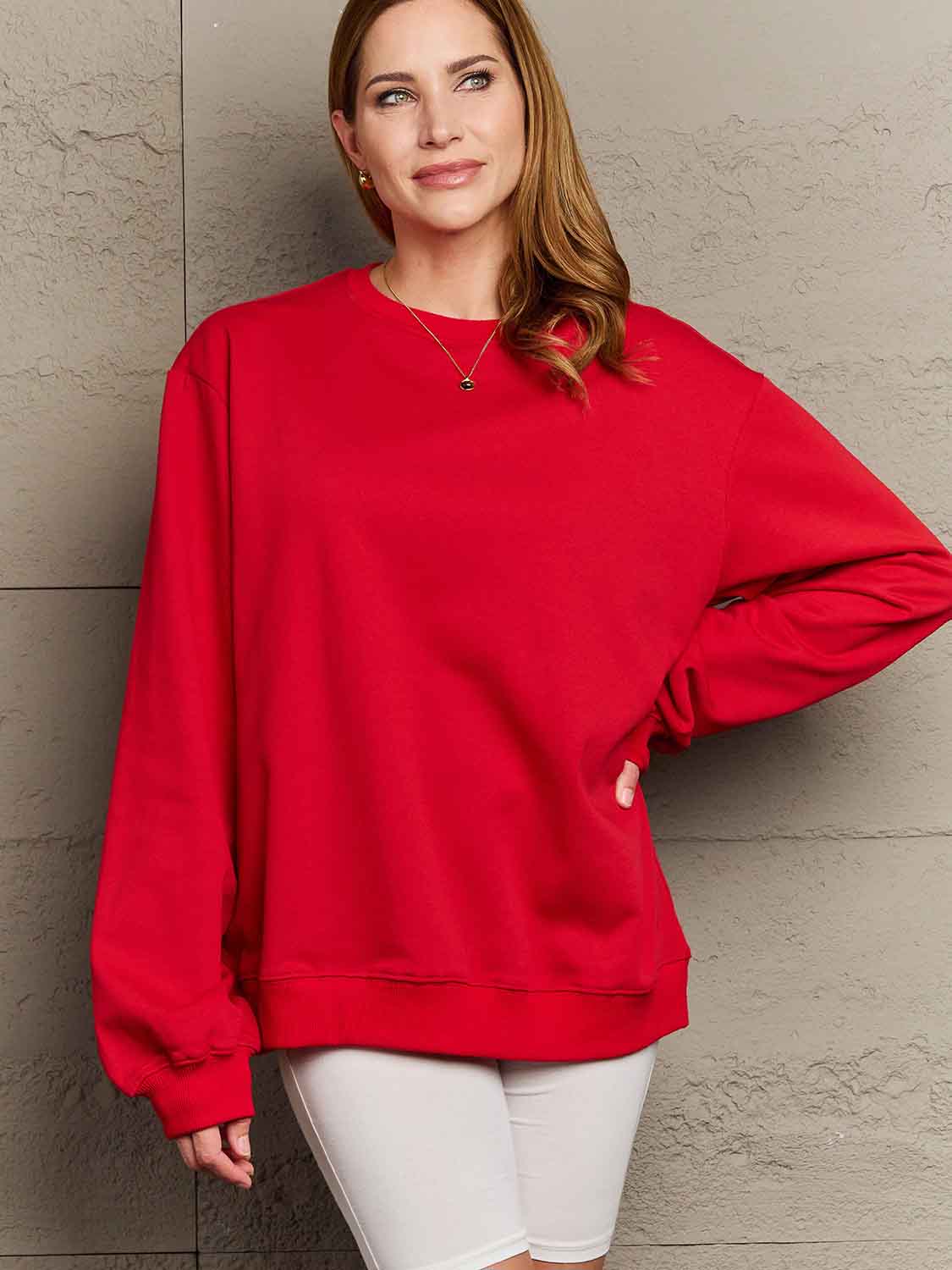 Simply Love Full Size Dropped Shoulder Sweatshirt - FunkyPeacockStore (Store description)