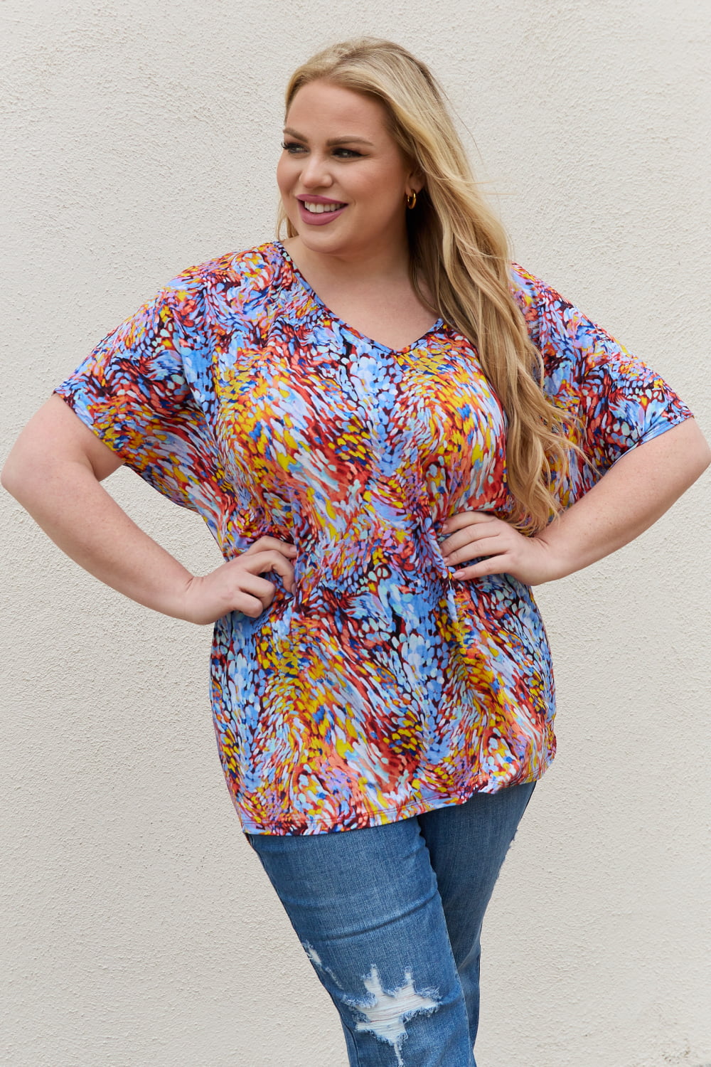 Be Stage Printed Dolman Flowy Top - FunkyPeacockStore (Store description)