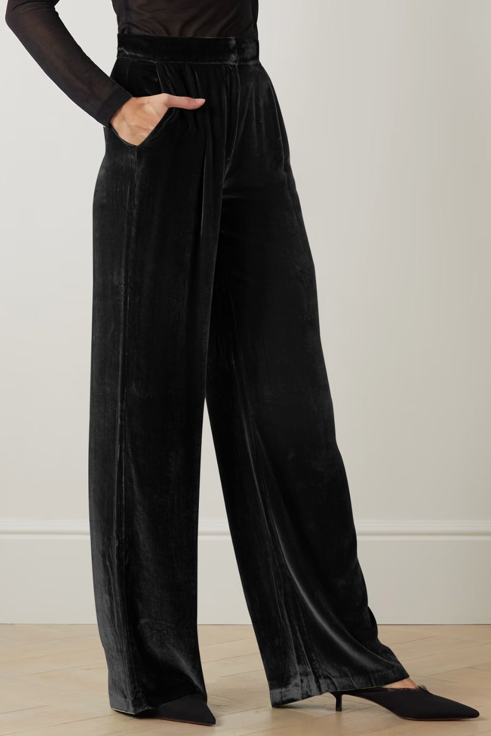 Loose Fit High Waist Long Pants with Pockets - FunkyPeacockStore (Store description)