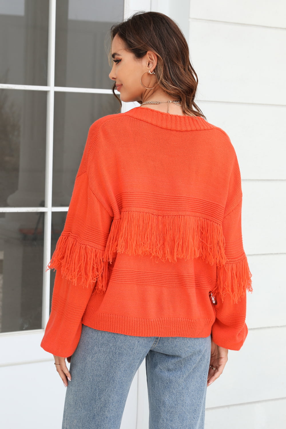 Fringe Trim Open Front Cardigan - FunkyPeacockStore (Store description)