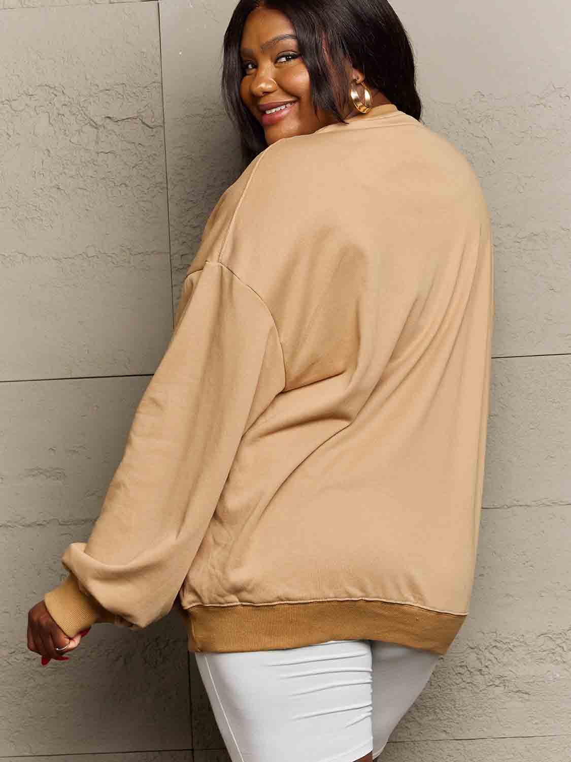 Simply Love Full Size Dropped Shoulder Sweatshirt - FunkyPeacockStore (Store description)