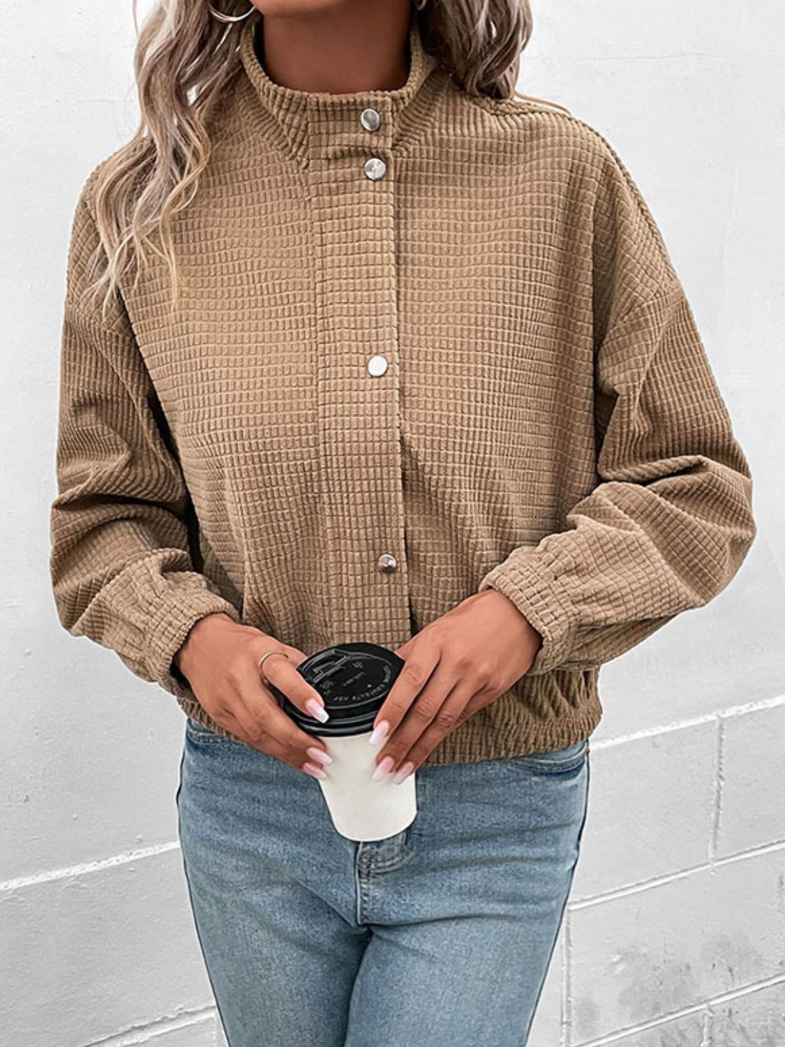 Long Sleeve Dropped Shoulder Jacket - FunkyPeacockStore (Store description)