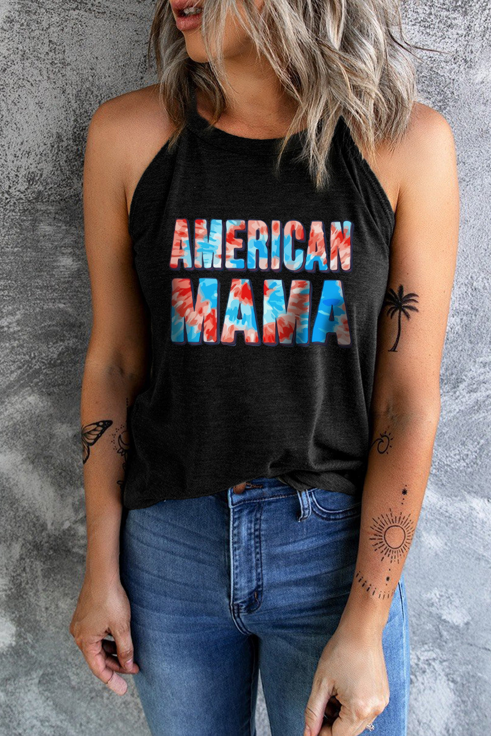 AMERICAN MAMA Graphic Tank - FunkyPeacockStore (Store description)