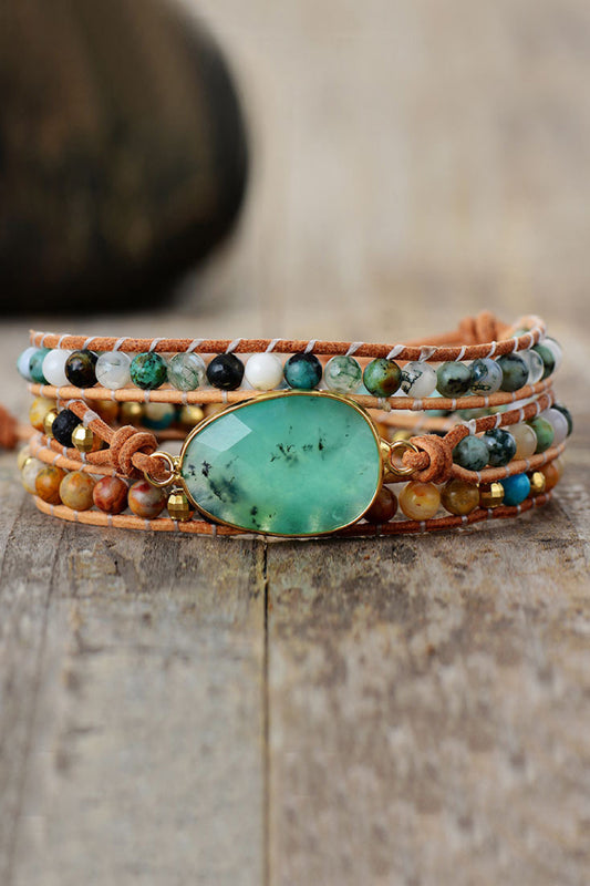 Natural Stone & Agate Layered Bracelet - FunkyPeacockStore (Store description)