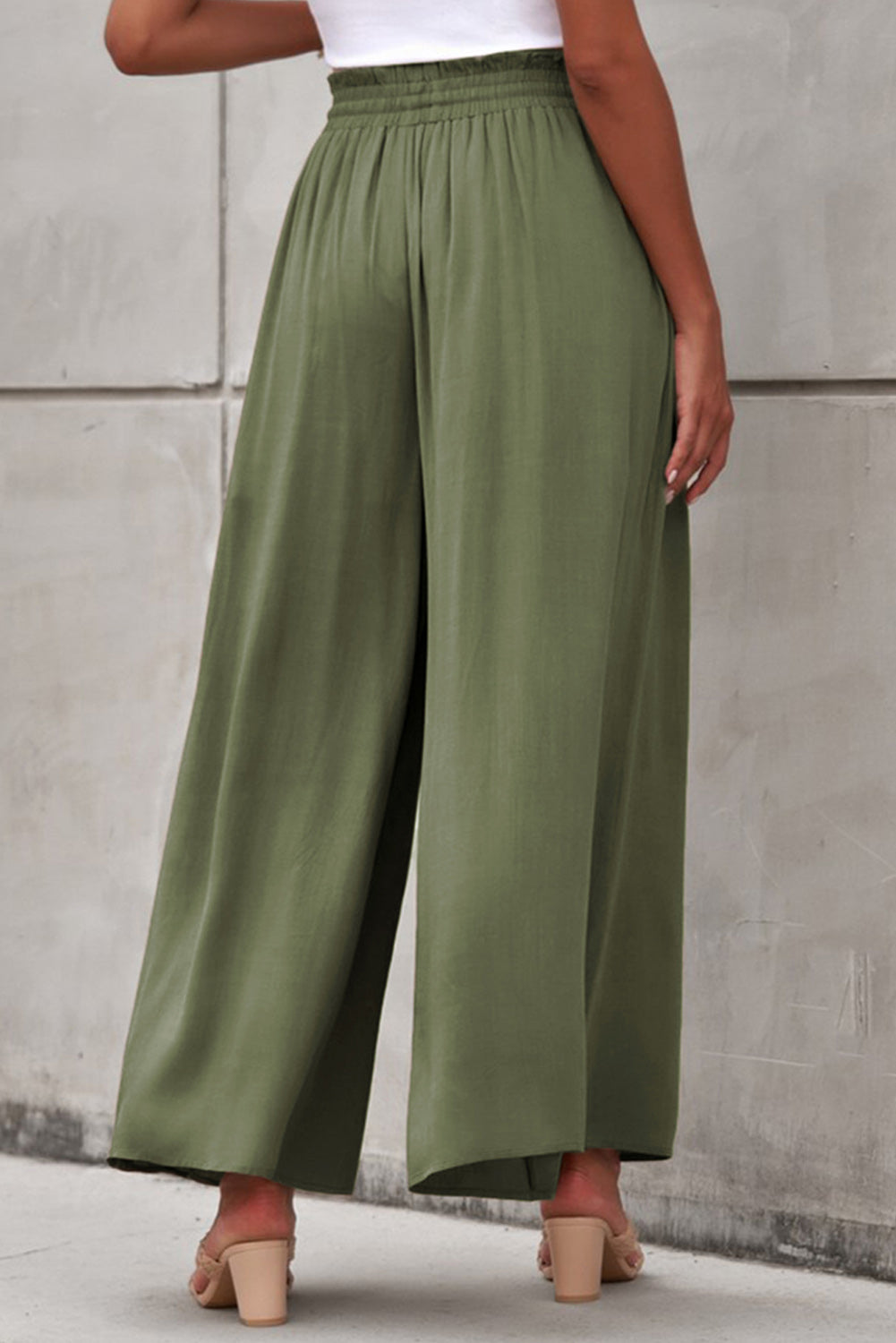 Drawstring Waist Wide Leg Pants - FunkyPeacockStore (Store description)