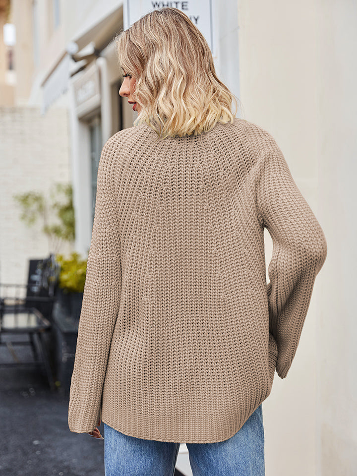 Raglan Sleeve Waffle Knit Sweater - FunkyPeacockStore (Store description)