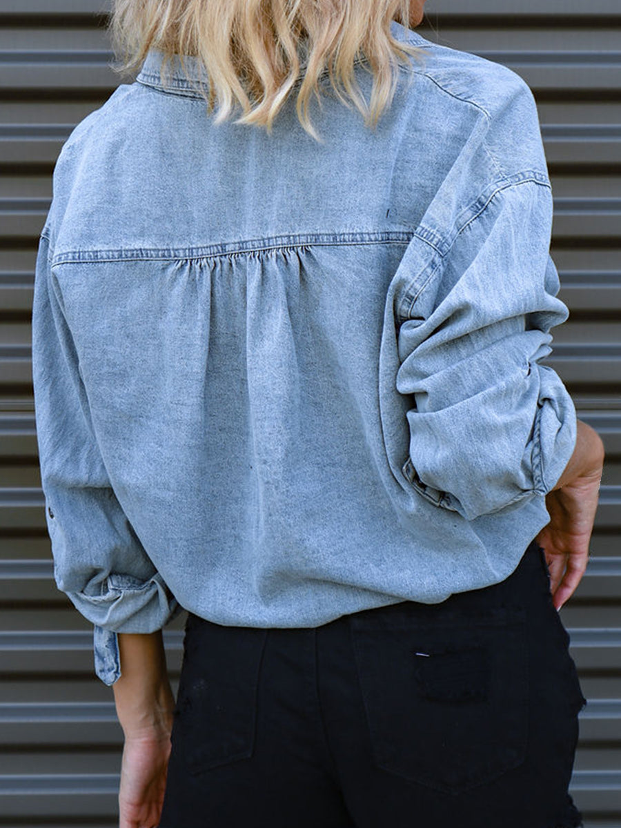 Tie Detail Denim Top - FunkyPeacockStore (Store description)