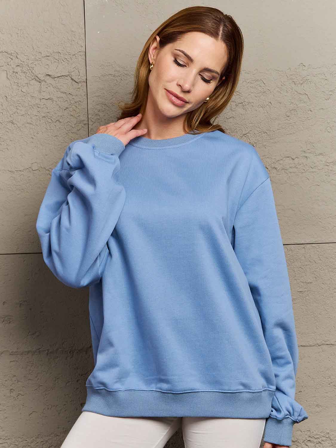 Simply Love Full Size Dropped Shoulder Sweatshirt - FunkyPeacockStore (Store description)