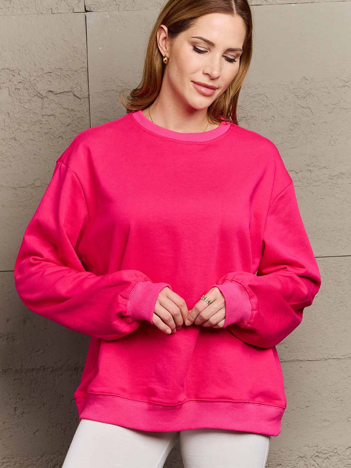 Simply Love Full Size Dropped Shoulder Sweatshirt - FunkyPeacockStore (Store description)