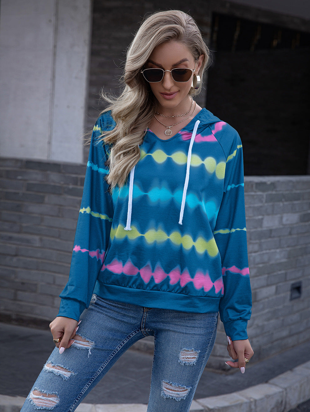 Tie Dye Raglan Sleeve Hoodie - FunkyPeacockStore (Store description)