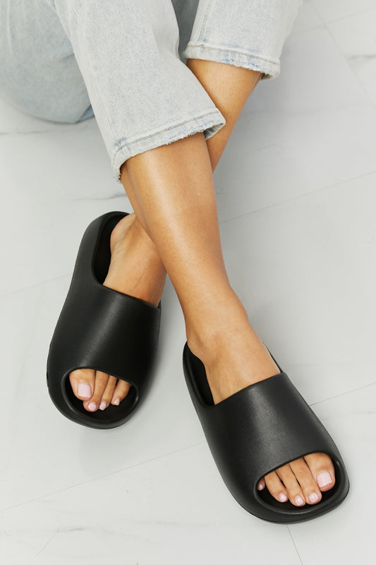 NOOK JOI In My Comfort Zone Slides in Black - FunkyPeacockStore (Store description)