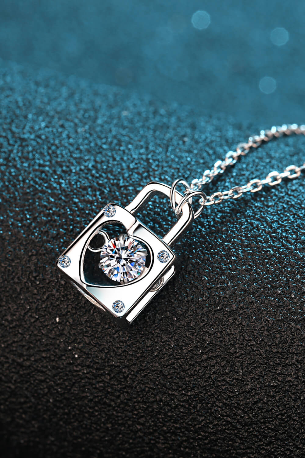 Moissanite Lock Pendant Necklace - FunkyPeacockStore (Store description)