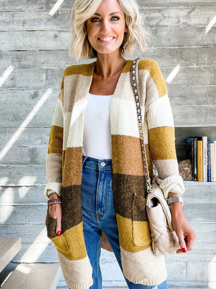 Color Block Dropped Shoulder Cardigan - FunkyPeacockStore (Store description)