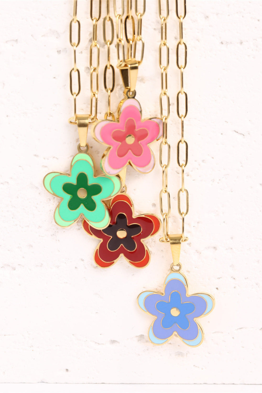 Flower Pendant Stainless Steel Necklace - FunkyPeacockStore (Store description)