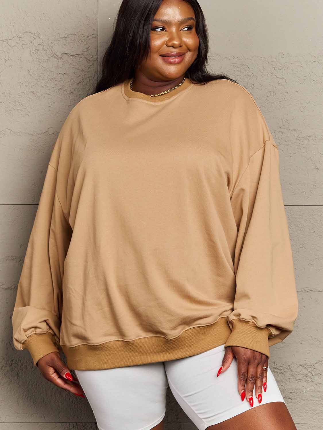 Simply Love Full Size Dropped Shoulder Sweatshirt - FunkyPeacockStore (Store description)