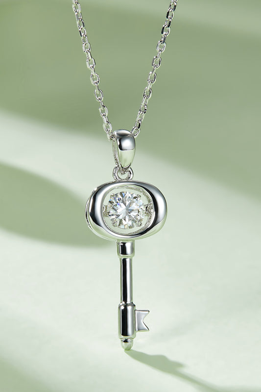 Moissanite Key Pendant Necklace - FunkyPeacockStore (Store description)