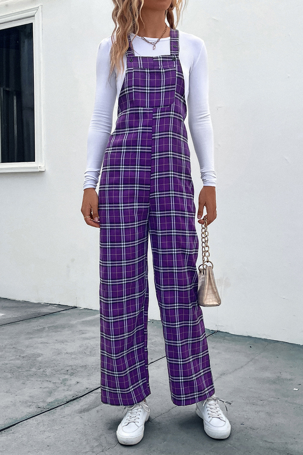 Plaid Straight Leg Overalls - FunkyPeacockStore (Store description)