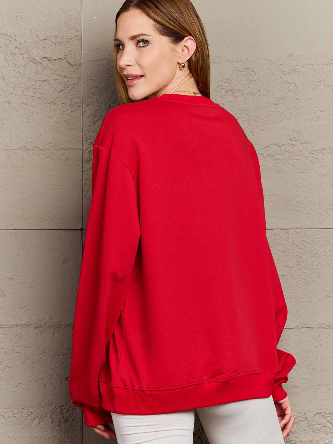 Simply Love Full Size Dropped Shoulder Sweatshirt - FunkyPeacockStore (Store description)