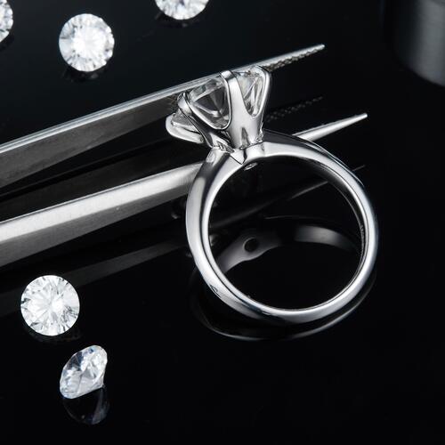 5 Carat Moissanite 925 Sterling Silver Ring - FunkyPeacockStore (Store description)