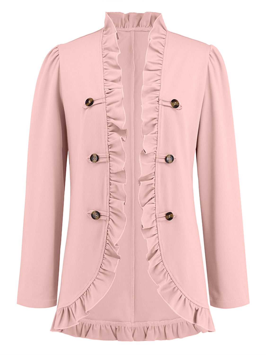 Ruffled Long Sleeve Blazer - FunkyPeacockStore (Store description)