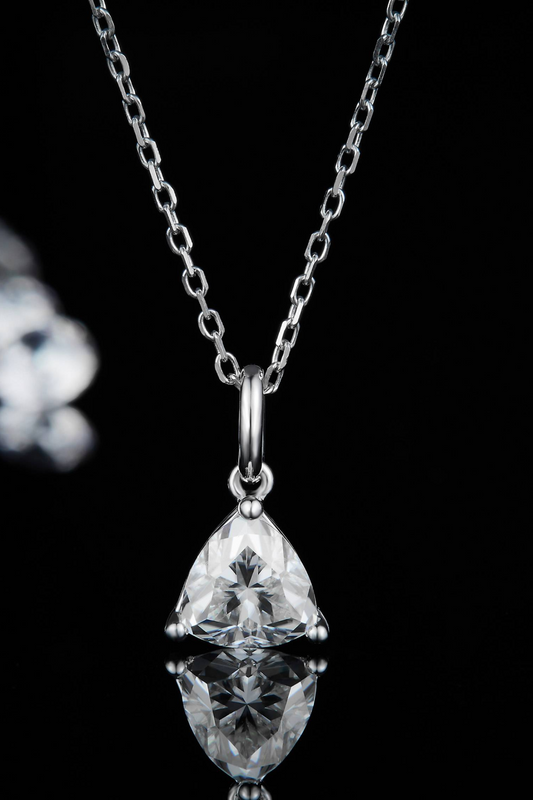 1 Carat Moissanite Pendant 925 Sterling Silver Necklace - FunkyPeacockStore (Store description)