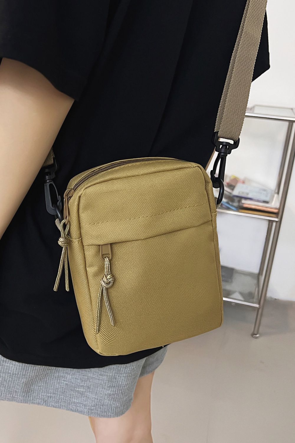 Wide Strap Polyester Crossbody Bag - FunkyPeacockStore (Store description)