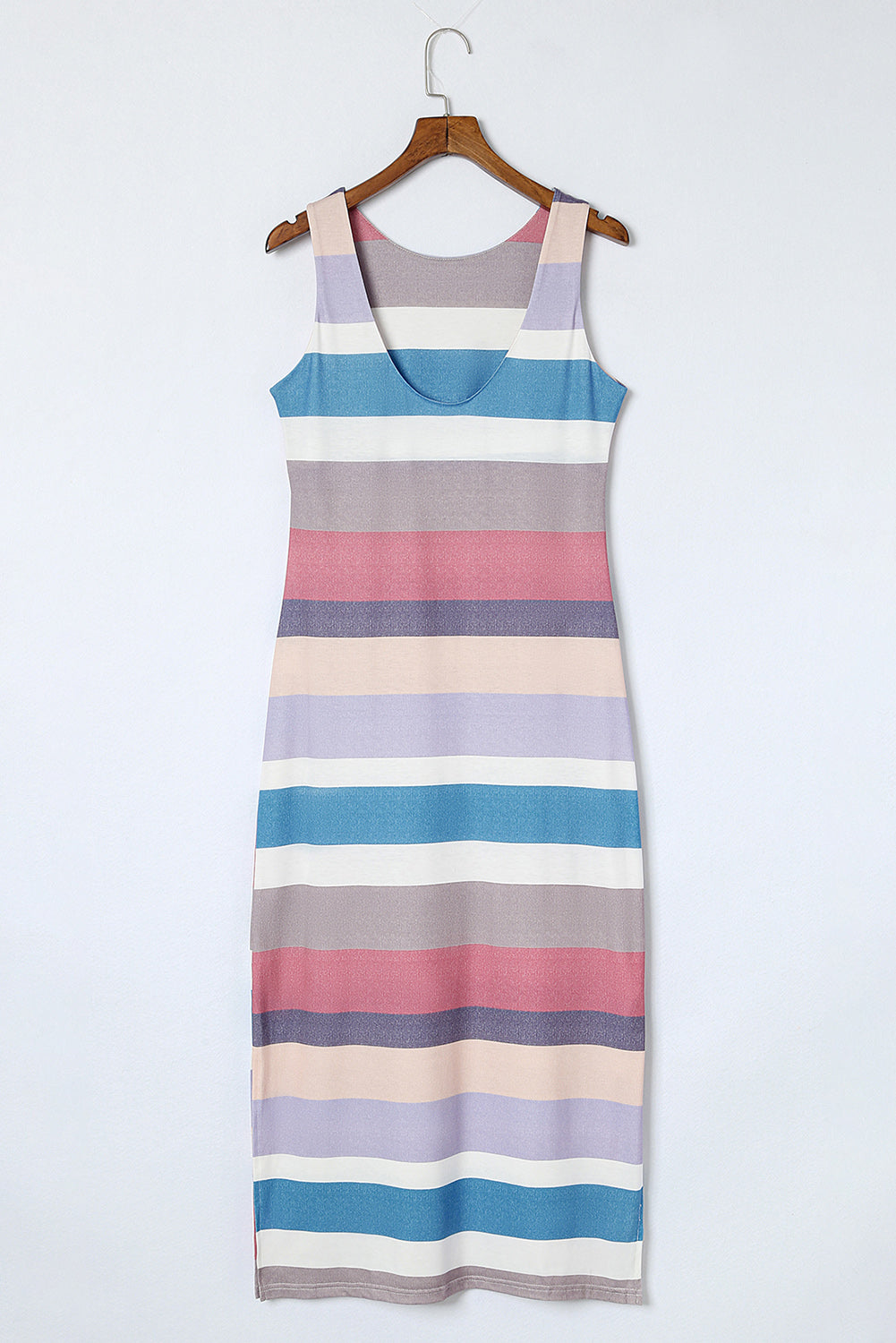 Striped Slit Sleeveless Maxi Dress - FunkyPeacockStore (Store description)