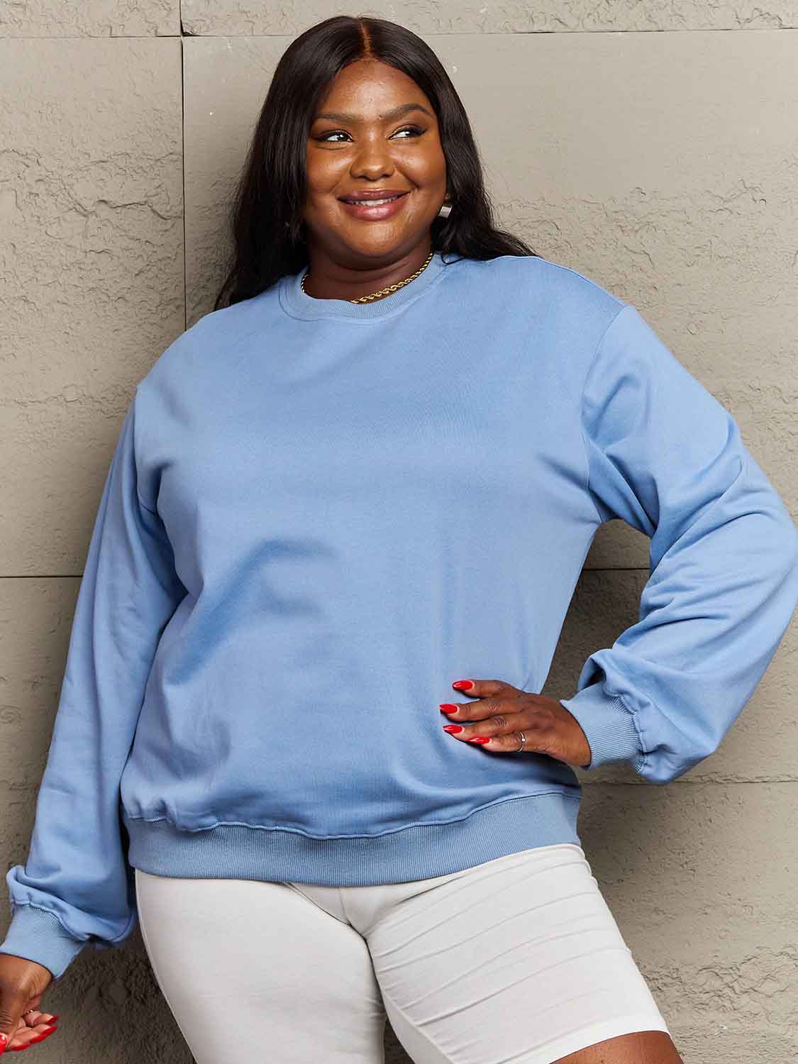 Simply Love Full Size Dropped Shoulder Sweatshirt - FunkyPeacockStore (Store description)