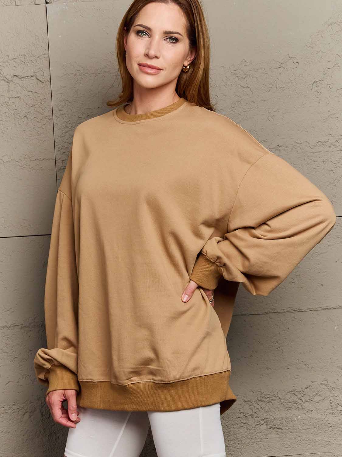 Simply Love Full Size Dropped Shoulder Sweatshirt - FunkyPeacockStore (Store description)